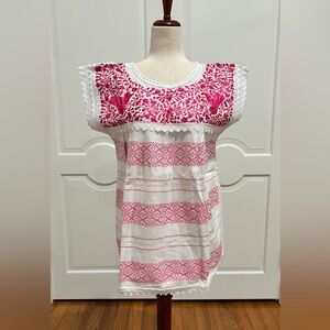 Paloma Embroidered Mexican Blouse, handLoom Fabric.